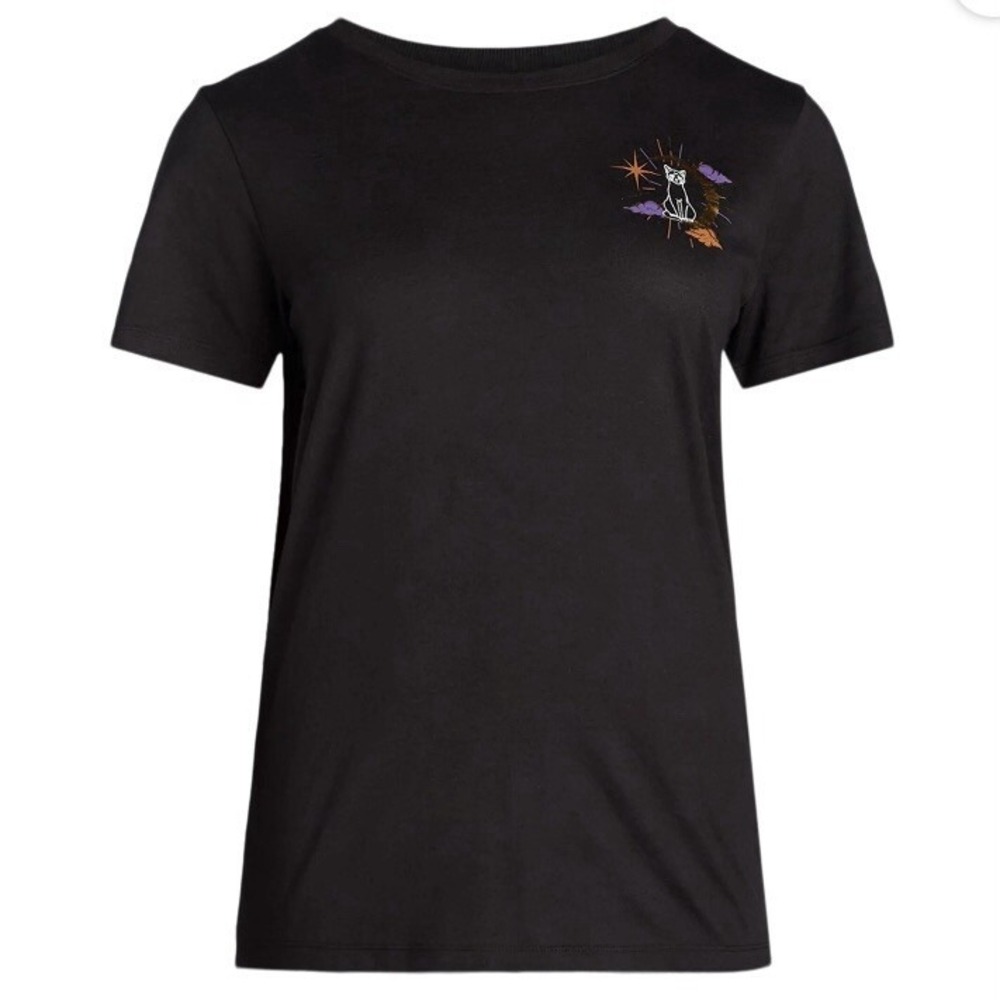 Way to Celebrate Womens Halloween Cat Moon Tee XXL 20 New with Tags Black Soot